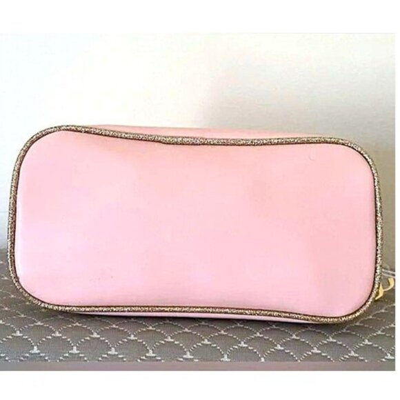 Jimmy Choo Perfumes Bag Makeup Designer cosmetic Bag Pink Gold Glitters Luxury - Picture 2 of 3